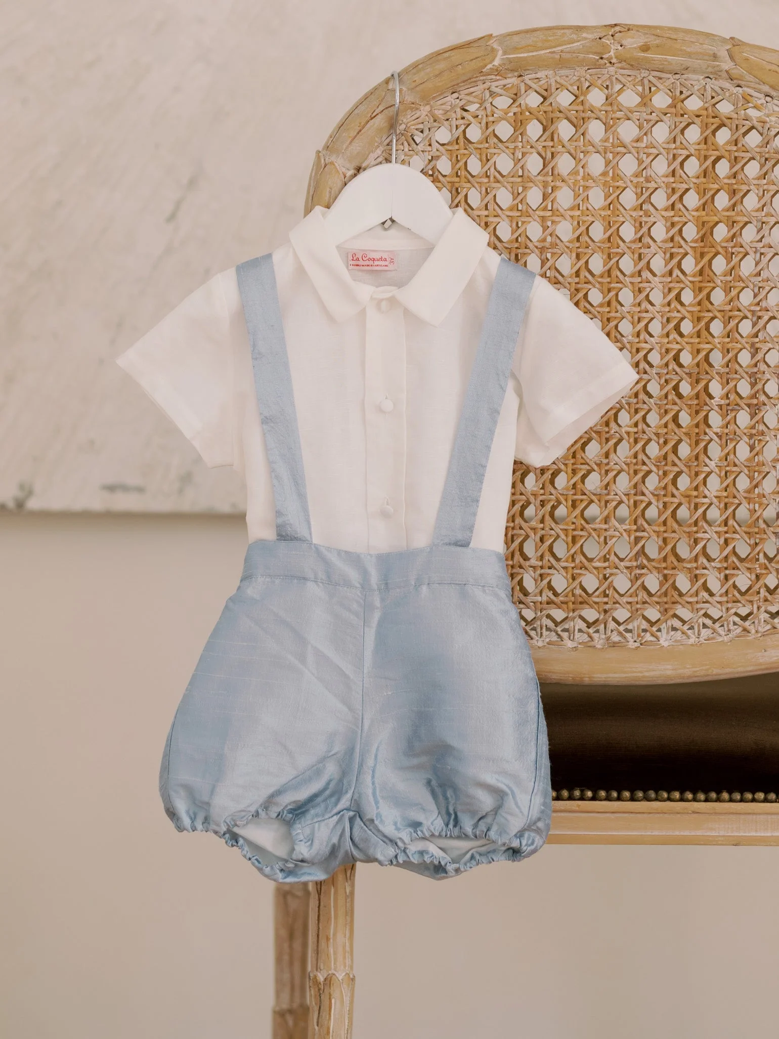 Light Blue Aliso Ceremony Silk Baby Boy Set - Image 6