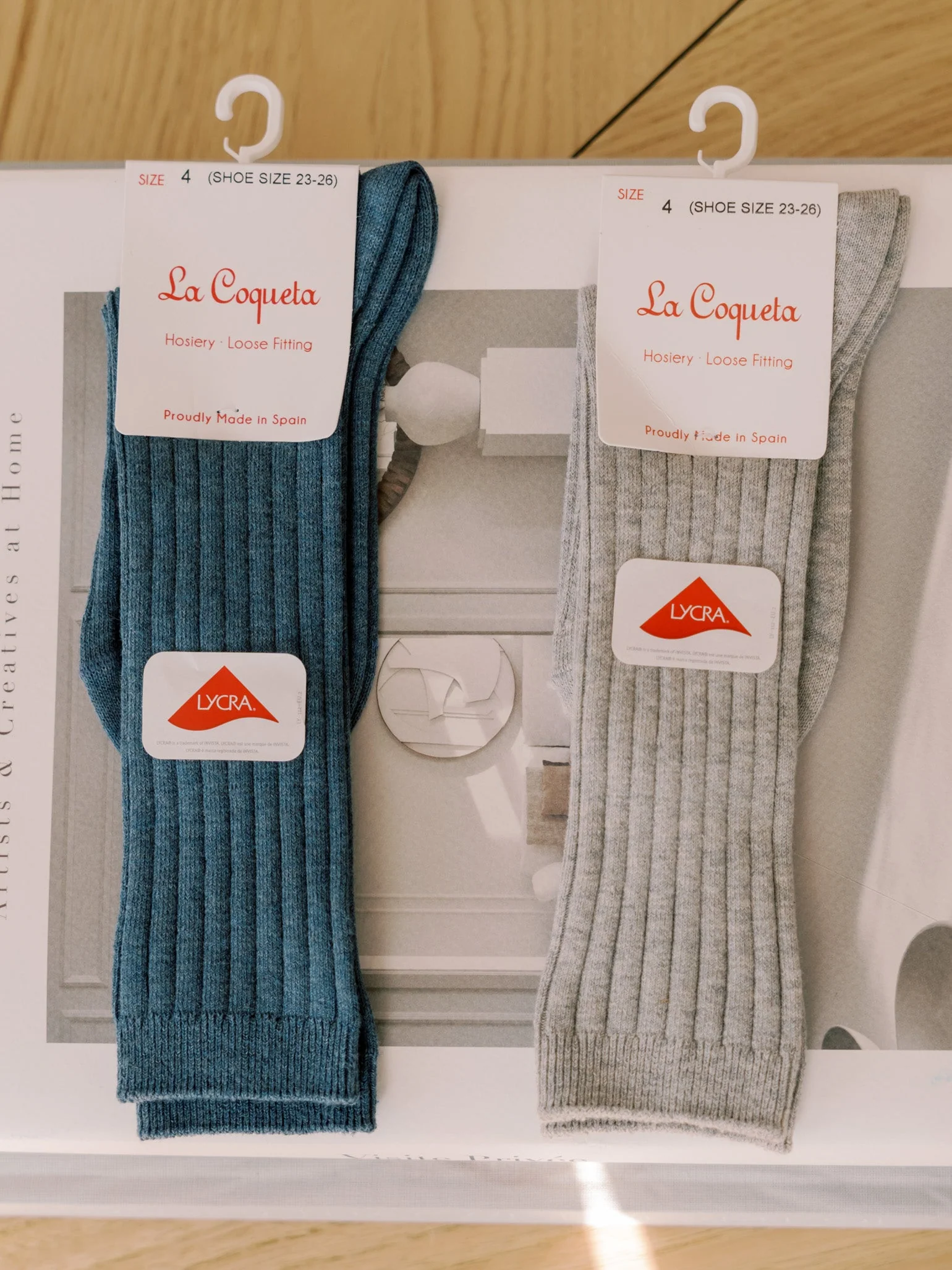 Light Grey Melange Ribbed Knee High Kids Socks - Image 3