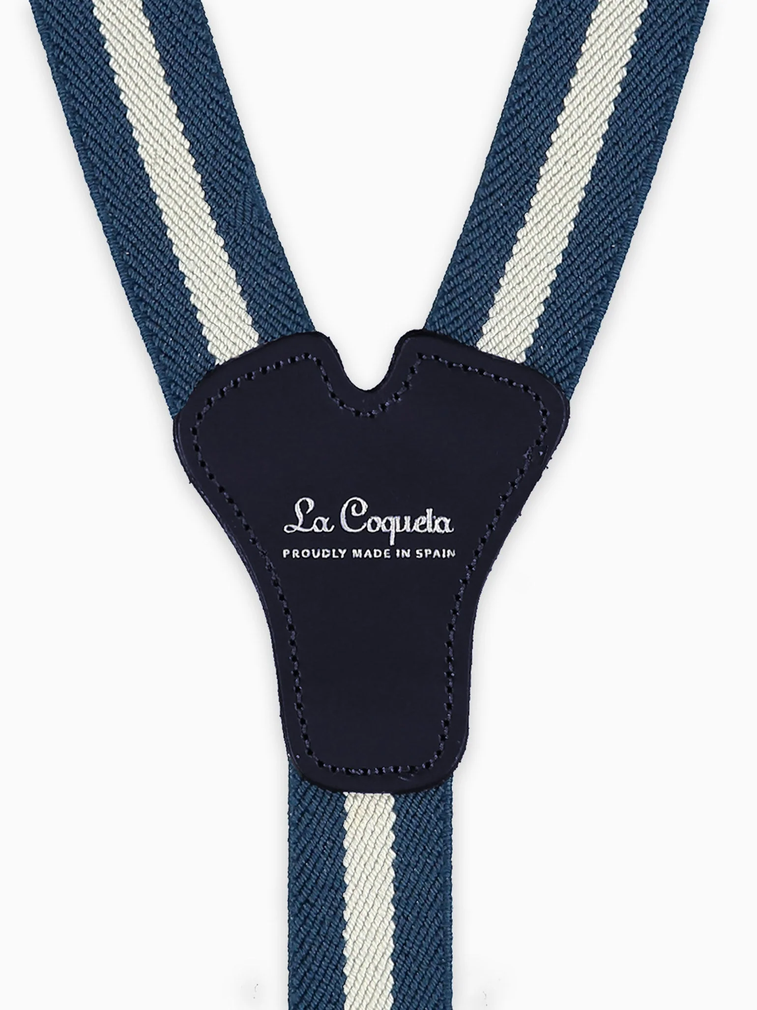 White/Navy Striped Boy Braces - Image 3